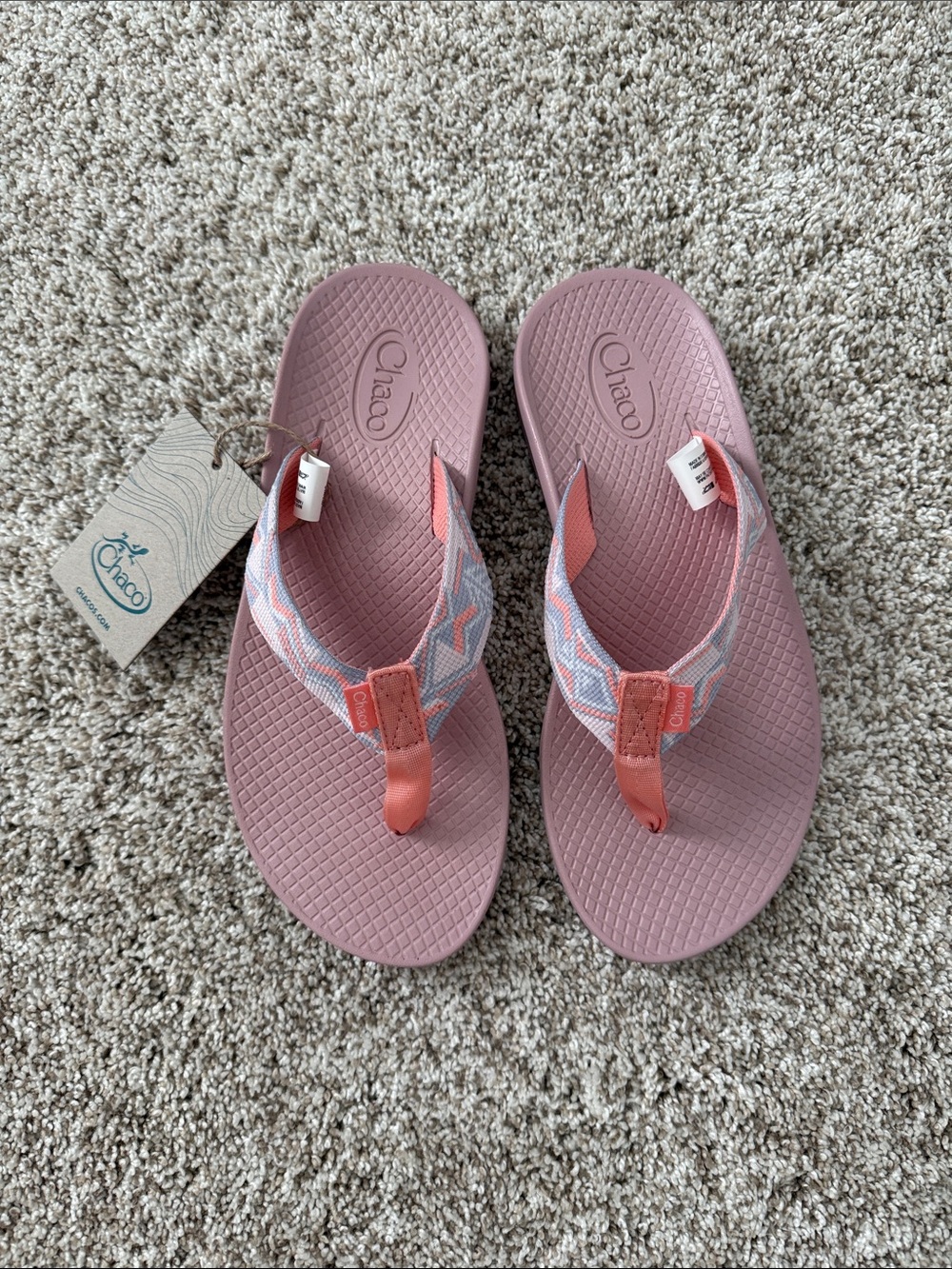 Chaco size 6 flip flops color paddle lilac blush